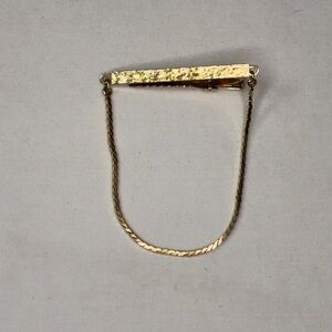 Vintage Gold Tie Bar with Chain